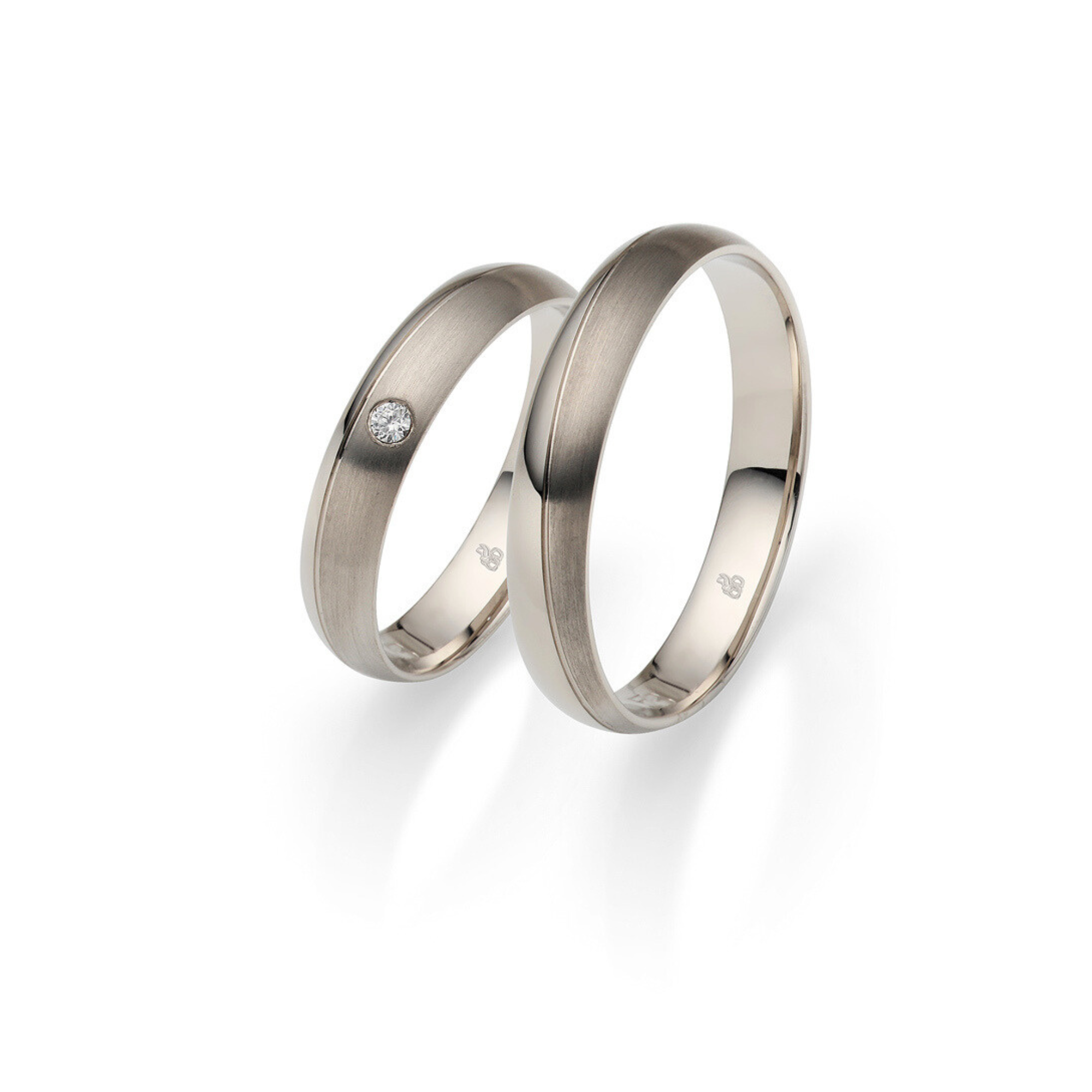 04559 Oberturm Eheringe Rauschmayer Trauringe 585 Weissgold 4mm