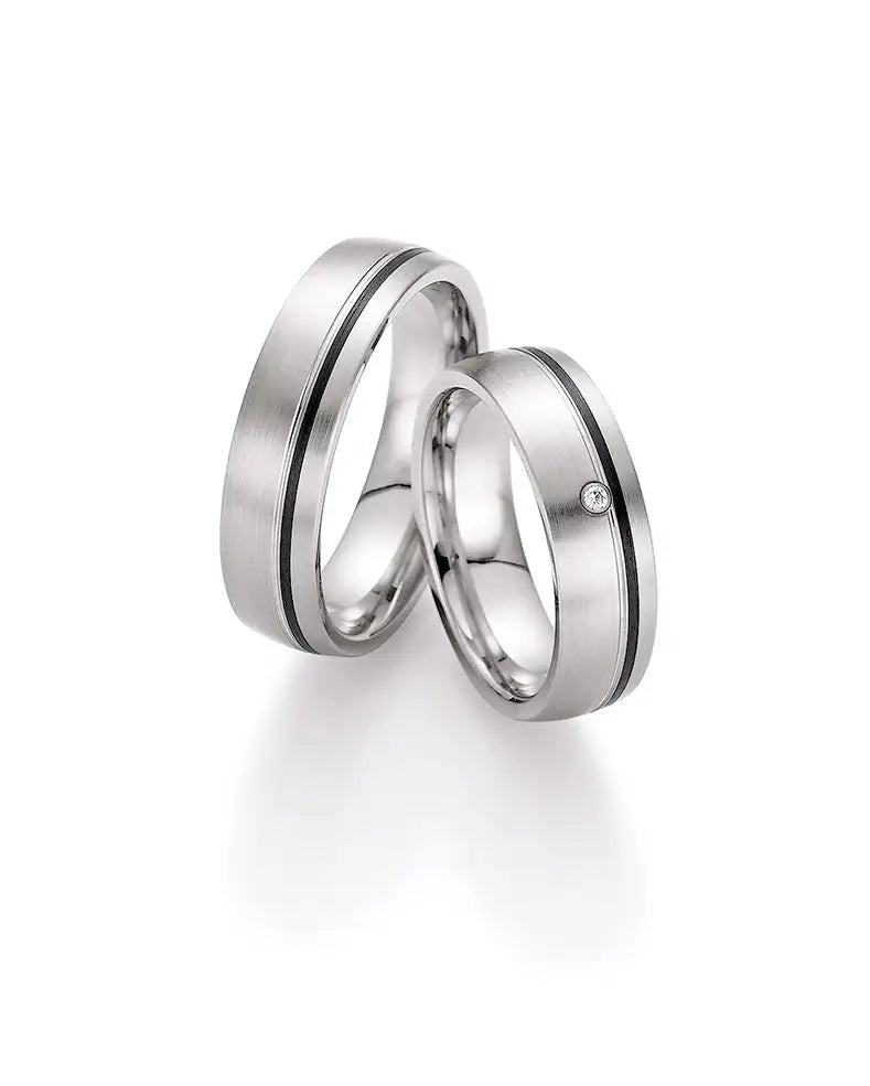 Bayer Trauringe Edelstahl Carbon Pure