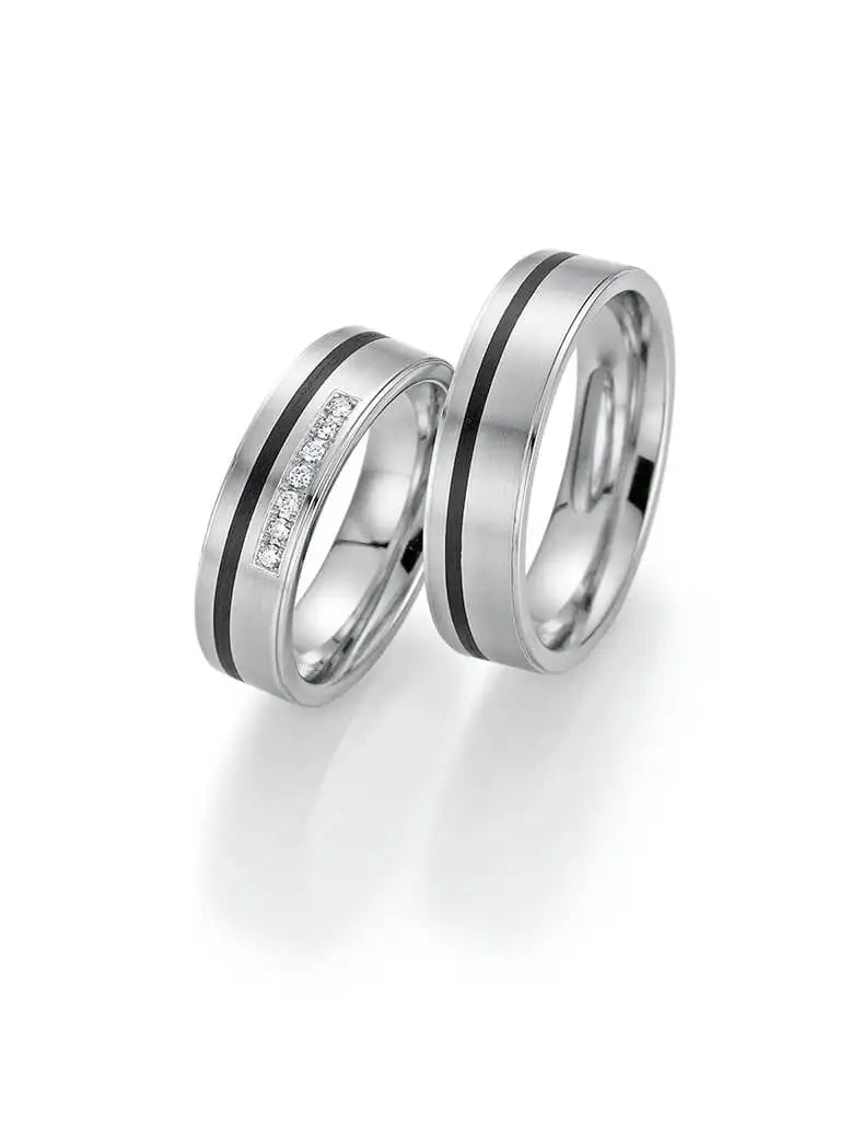 Bayer Trauringe Edelstahl Carbon Glamour