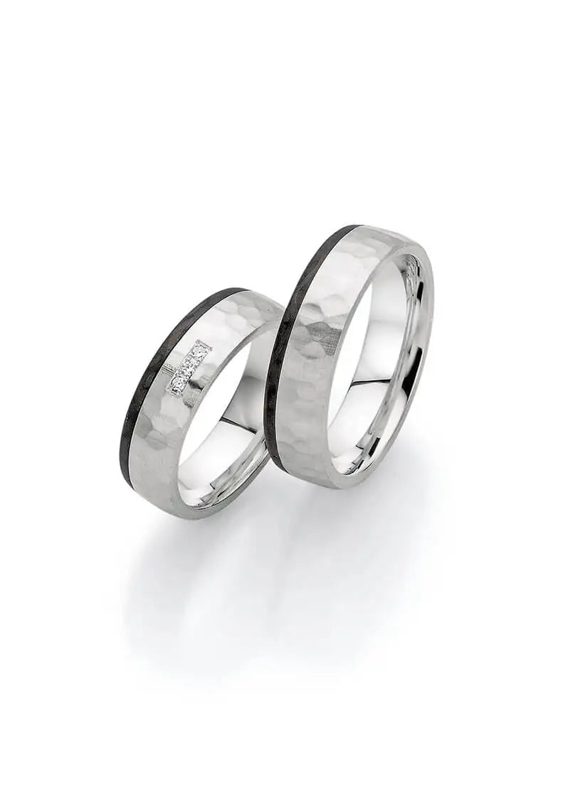 Bayer Trauringe Silber Carbon Forever