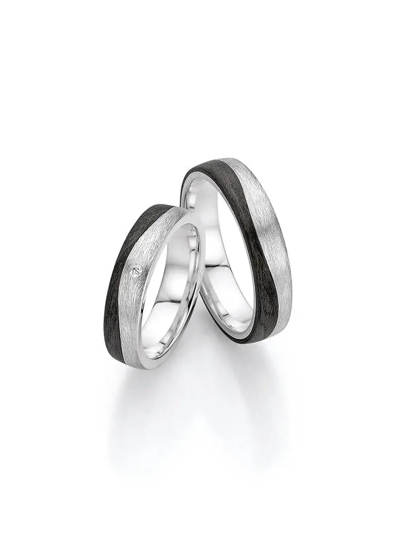 Bayer Trauringe Silber Carbon Beauty