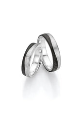 Bayer Trauringe Silber Carbon Beauty