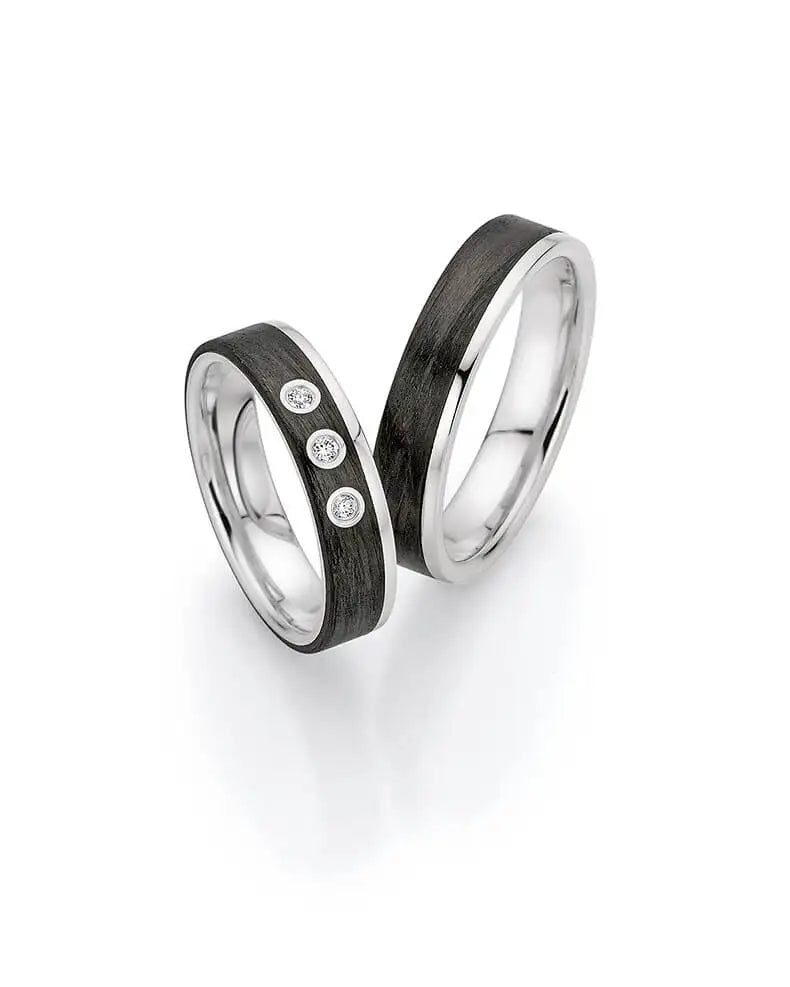 Bayer Trauringe Silber Carbon Dark Angel