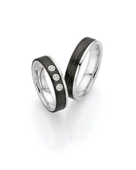 Bayer Trauringe Silber Carbon Dark Angel