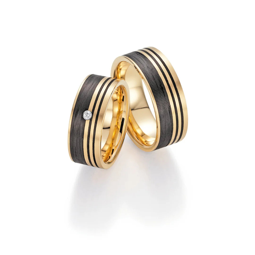 Fischer Trauringe Gold Carbon® Wild at Heart - Ringbreite 8mm