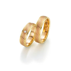 Alliances Fischer en or motif vagues