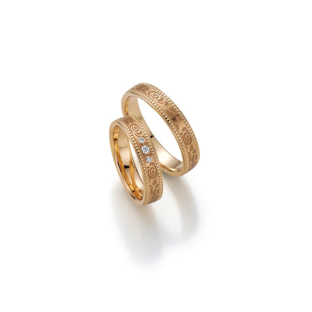 Fischer Trauringe Flora Rosenpracht - Ringbreite 4,5 mm