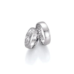 Alliances Fischer en or motif vrille Flora - largeur de l'anneau 6,0 mm