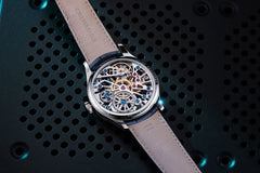 Montre homme Aerowatch Renaissance Skeleton Wheel bleue