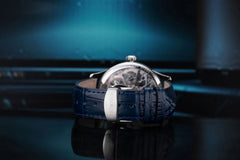 Montre homme Aerowatch Renaissance Skeleton Wheel bleue