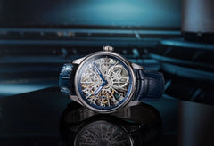 Montre homme Aerowatch Renaissance Skeleton Wheel bleue