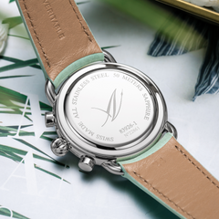 Aerowatch 1942 Chrono Diamond Türkis Lederarmband in Aarau bei Oberturm