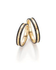 Alliances Bayer abricot or carbone écrasé