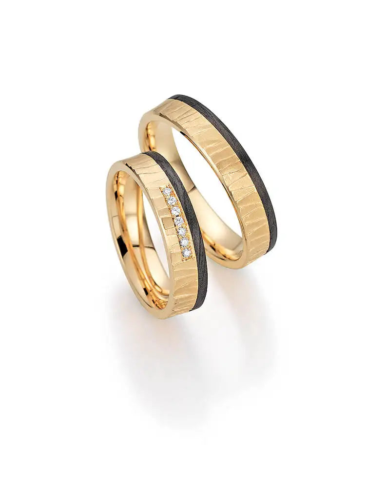 Bayer Trauringe Gold Carbon Pleasure