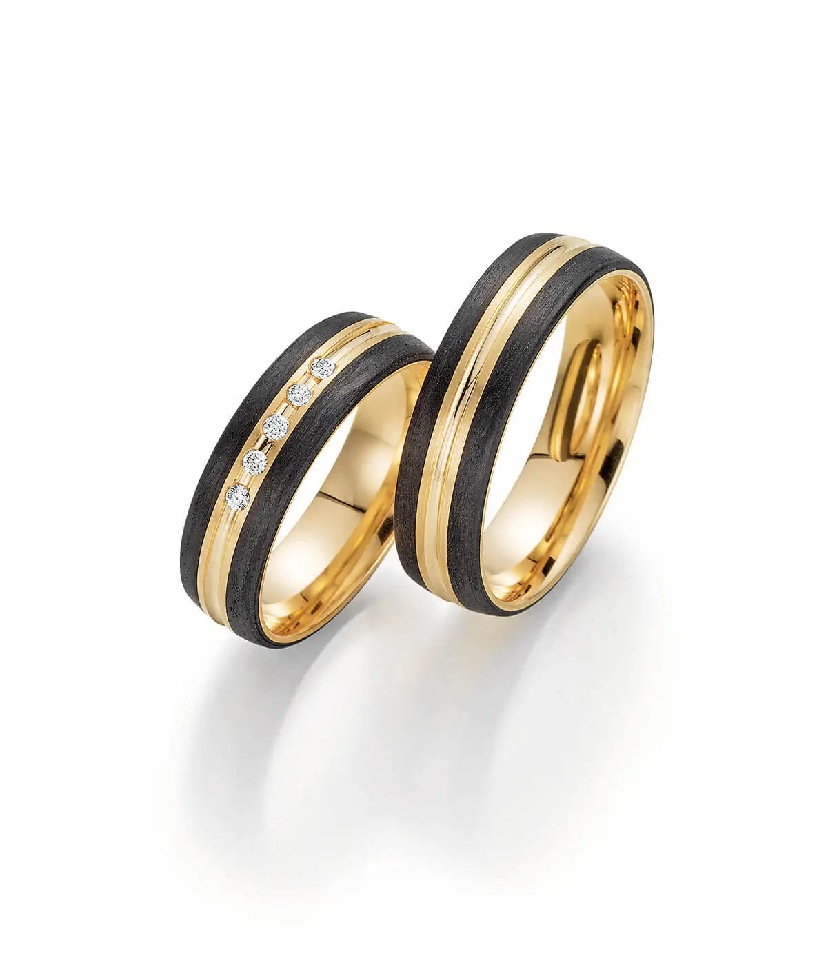 Bayer Trauringe Gold Carbon Mix and Match