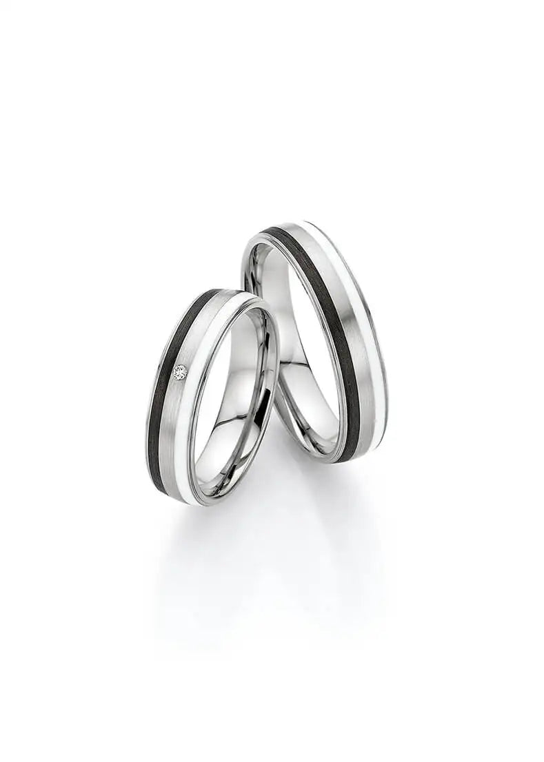 Bayer Trauringe Platin Carbon Lovely