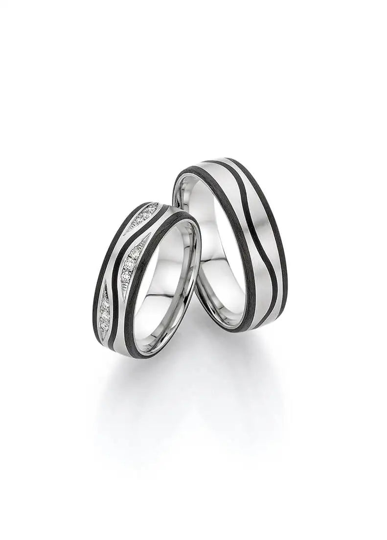 Bayer Trauringe Platin Carbon Origin