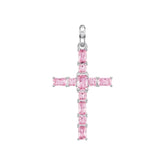 Thomas Sabo Anhänger Kreuz mit pinken Steinen Silber