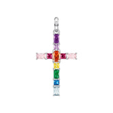 Thomas Sabo Anhänger Kreuz mit bunten Steinen Silber
