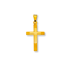 Kreuz Gelbgold 750 mit Muster Anhänger