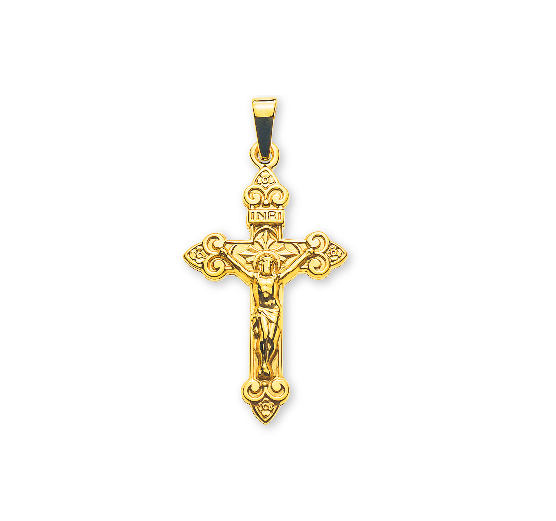 Kreuz Gelbgold 750 Anhänger mit Christus