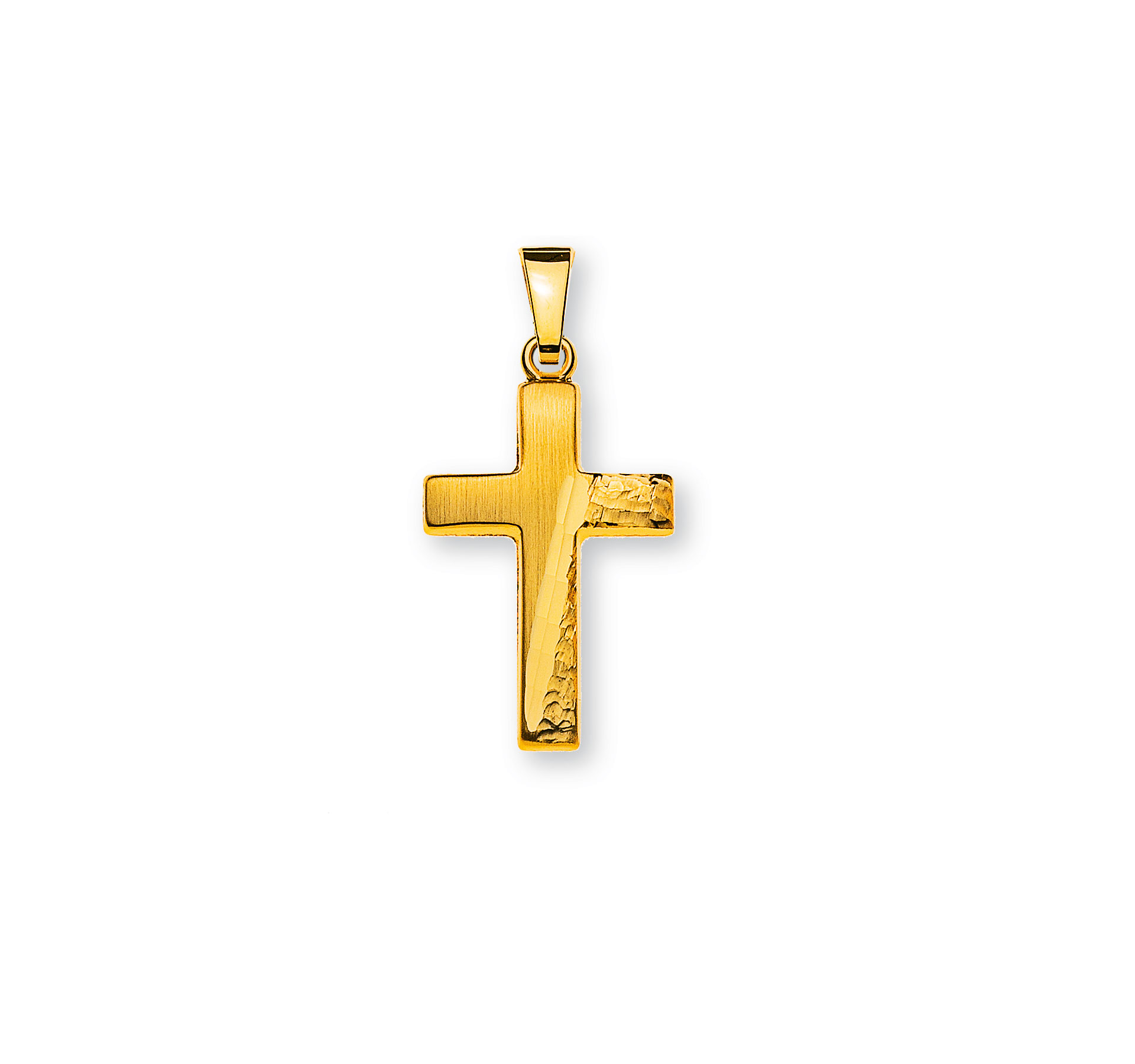 Anhänger Gelbgold 750 Balken-Kreuz Fantasie