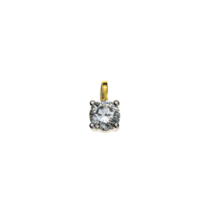 Solitär Anhänger Bicolor (Gelbgold/Weissgold) 750 4-Griff H SI 0.25 ct.