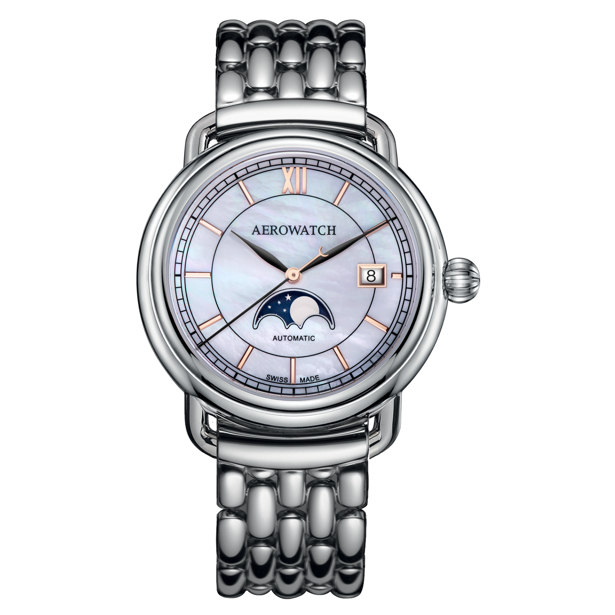 Aerowatch 1942 Automatic Mondphase Unisexuhr A 77983 AA02 M