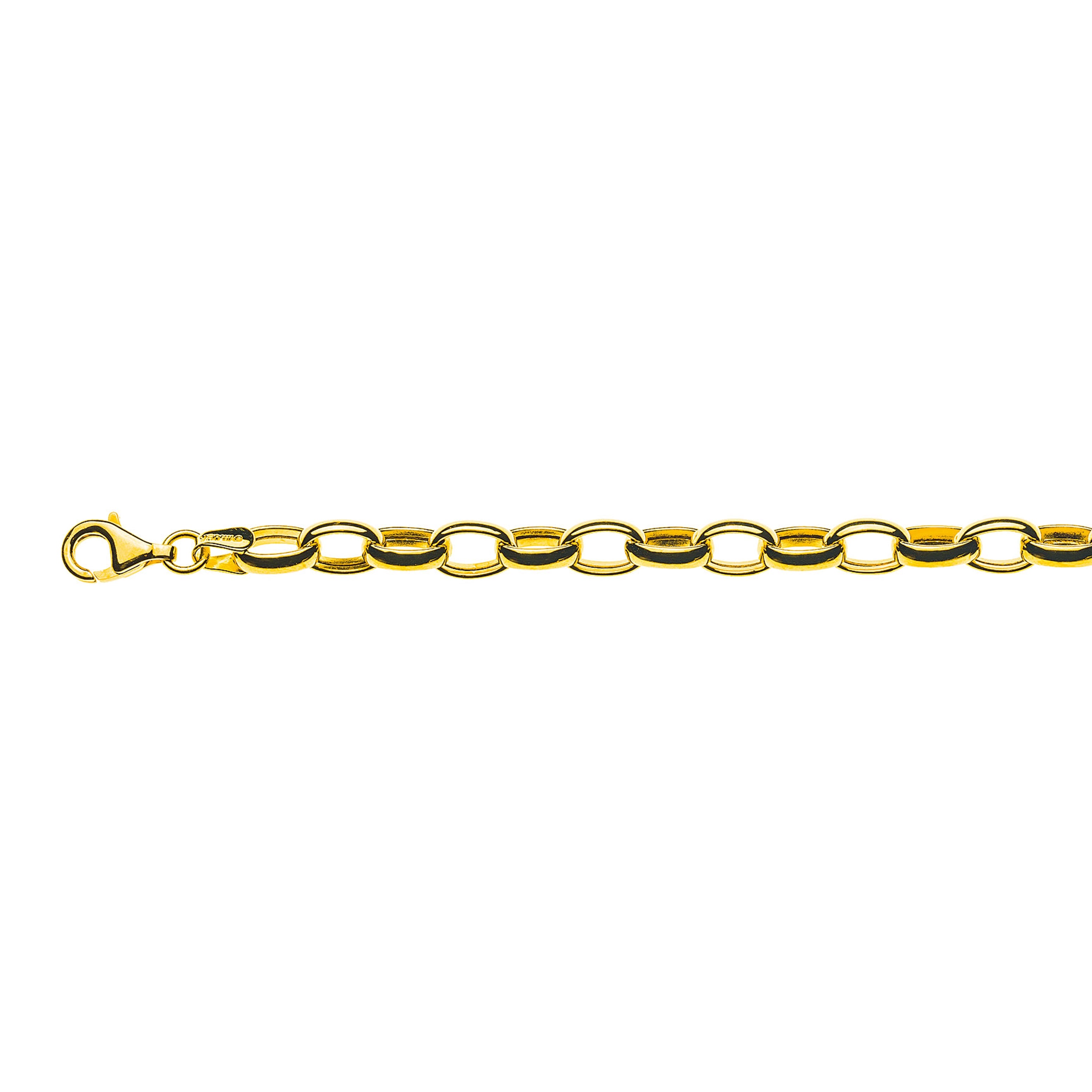 Armbänd Rundanker Gelbgold 750 Anker Oval Halbmassiv, ca. 6.0 x 8.5 mm, 19 cm