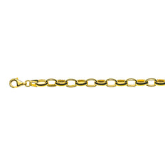 Armbänd Rundanker Gelbgold 750 Anker Oval Halbmassiv, ca. 6.0 x 8.5 mm, 19 cm