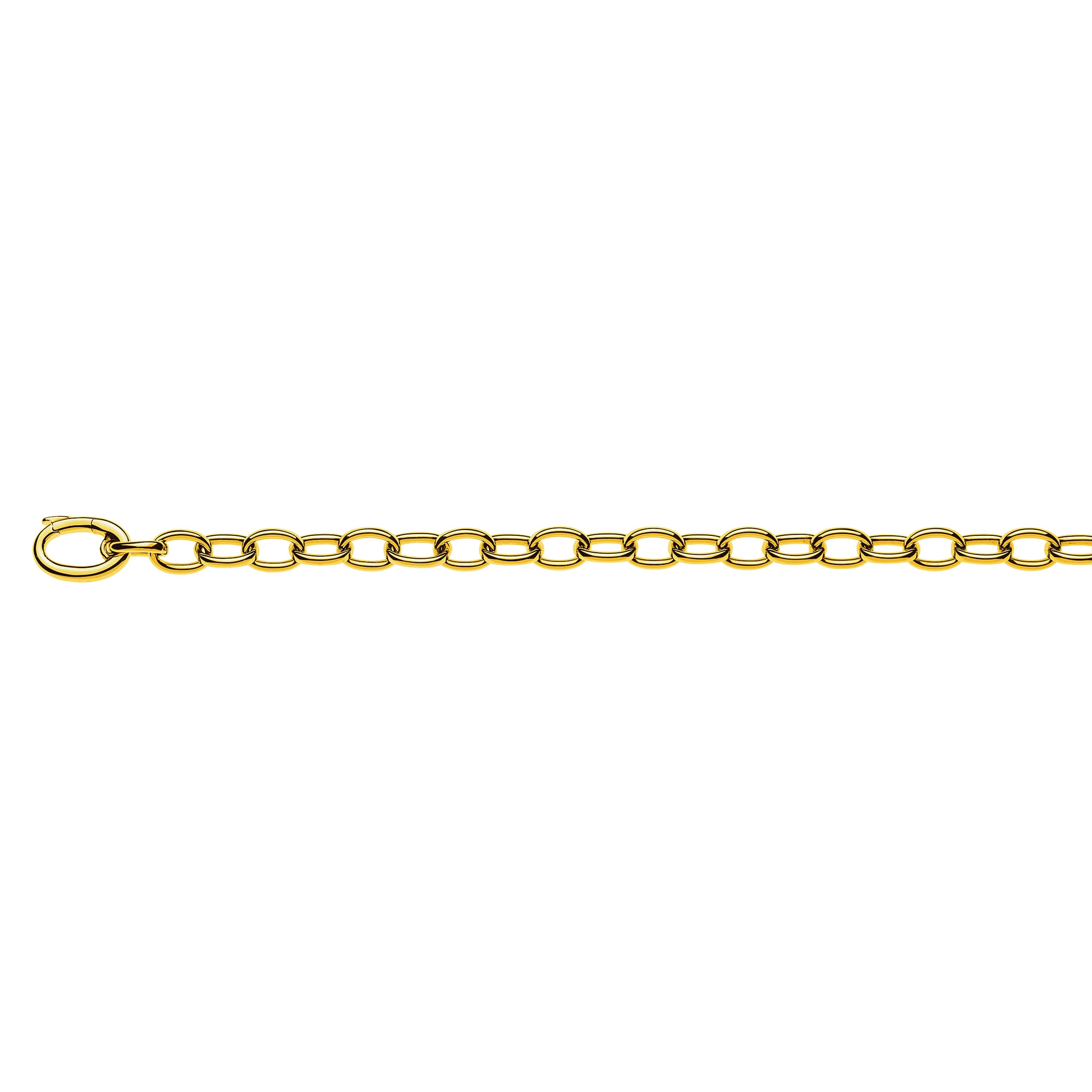 Armbänd Gelbgold 750 Bracelet Anker Oval Handarbeit, ca. 6.0 mm, 20 cm
