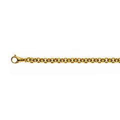 Handgefertigtes Erbs-Armband aus 750er Gelbgold, ca. 6.5 mm dick, 20 cm