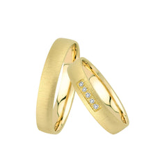 Oberturm Trauringe Classics in Gelbgold mit Diamanten BF1-4