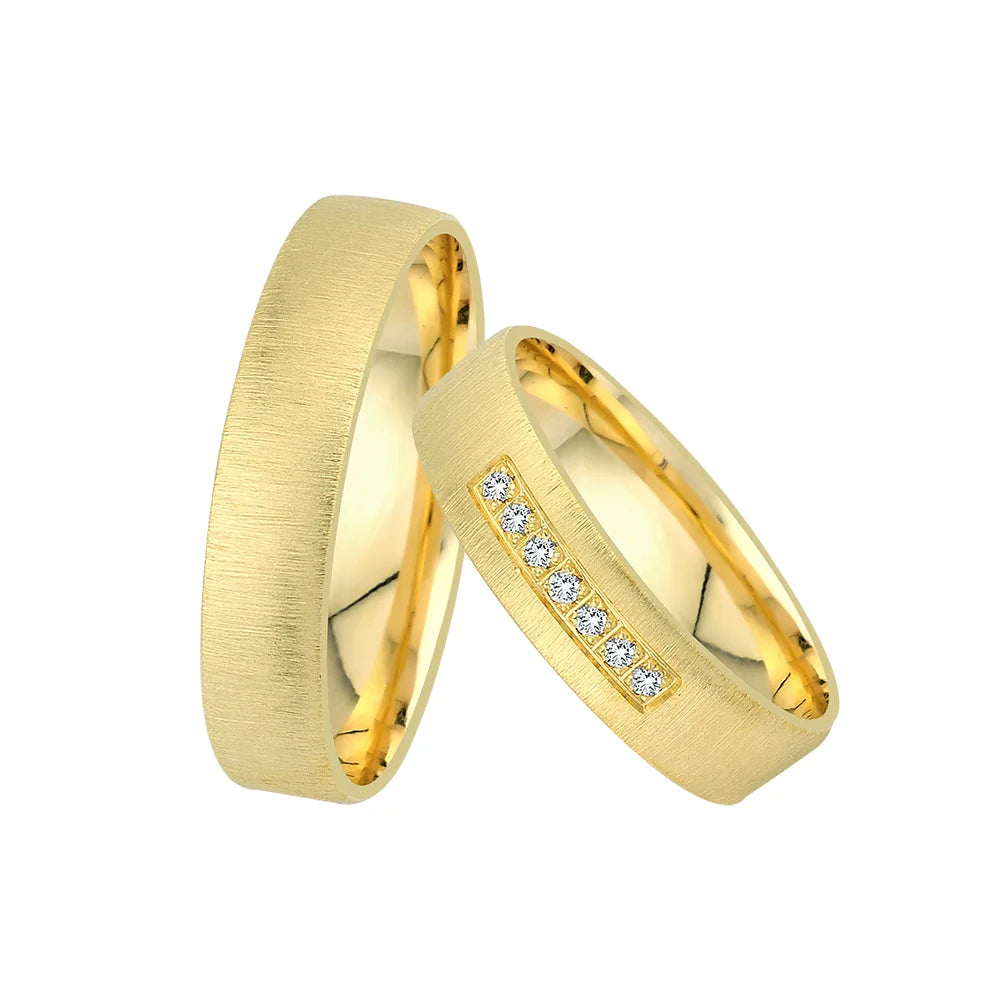 Oberturm Trauringe Classics in Gelbgold mit Diamanten BF1-5