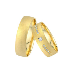 Oberturm Trauringe Classics in Gelbgold mti Diamanten BF1-6