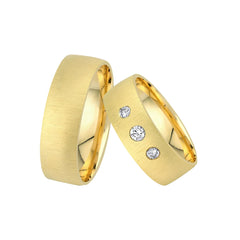 Oberturm Trauringe Classics in Gelbgold mit Diamanten BF1-7