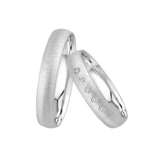 Oberturm Trauringe Classics in Weissgold mit Diamanten BF2-4