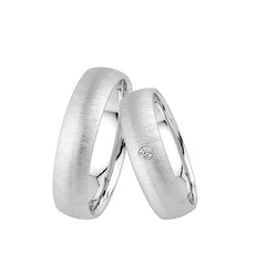 Oberturm Trauringe Classics in Weissgold mit Diamenten BF2-5.5