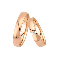 Oberturm Trauringe Classics in Rotgold mit Diamant BF3-4