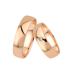 Oberturm Trauringe Classics in Rotgold mit Diamant BF3-5.5