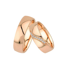 Oberturm Trauringe Classics in Rotgold mit Diamanten BF3-6