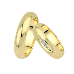 Oberturm Trauringe Classics in Gelbgold mit Diamanten BF4-5.5