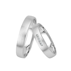 Oberturm Trauringe Classics in Weissgold mit Diamanten BF5-4