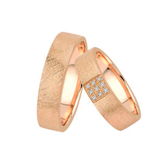 Oberturm Trauringe Classics in Rotgold mit Diamanten BF6-5.5