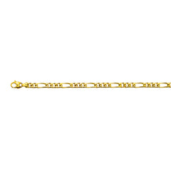 Figaro Armband: 8-fach Diamantiertes Design in 750er Gelbgold, 6,0mm Breite