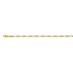 Figaro Bicolor (Gelb-Weiss) Collier: 750er Gold, 4.0mm