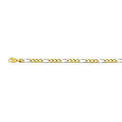Figaro Bicolor (Gelb-Weiss) Collier | Halskette: 750er Gold, 6.0mm