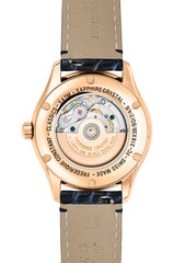 Frederique Constant Blau Leder Armband Rose Gehäuse Perlmutt Zifferblatt Automatik Uhr