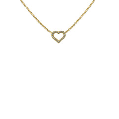 Collier 'Herz' aus 750er Gelbgold mit 20 Brillanten in 45 cm
