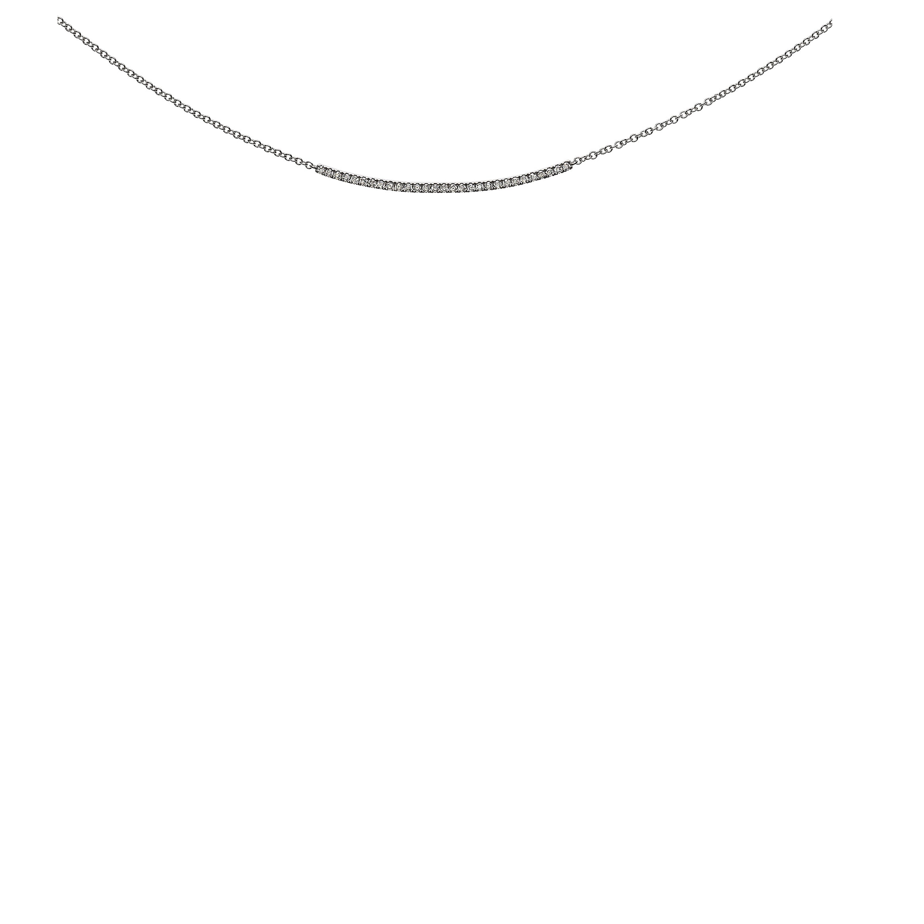 Weissgold 750 Collier mit 29 Brillanten (H SI, 0,20 ct), 45 cm